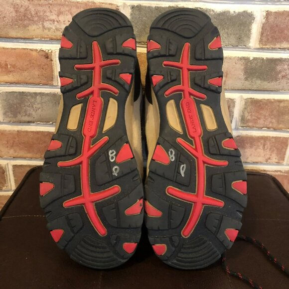 Lands End Mens Alpine Trekker Hiking Suede Boots Lace Up Camel Brown 10D - Picture 3 of 9